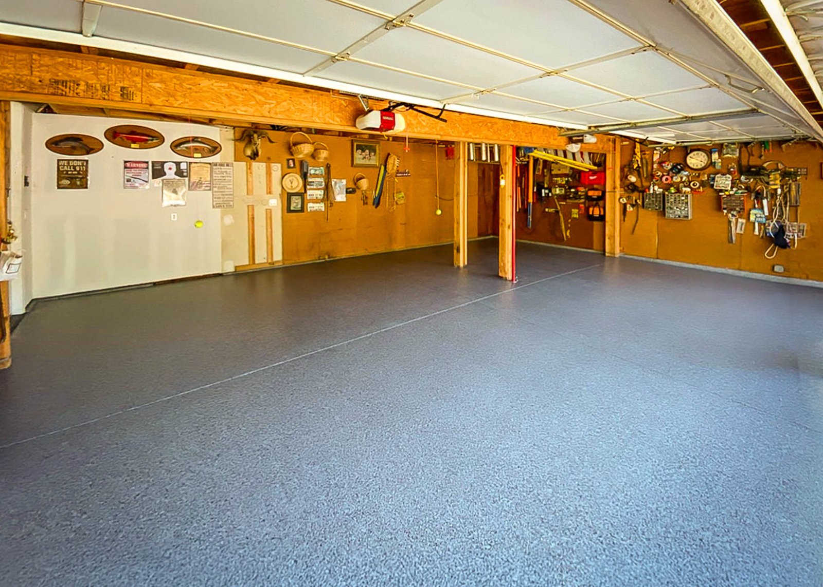 Durable, decorative solution ideal for garages, basements, and workshops.